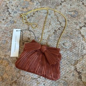 NWT Loeffler Randall Rochelle Bow Clutch in Terra